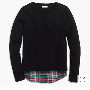 J.Crew flannel-woven hem sweater. Small. NWT.